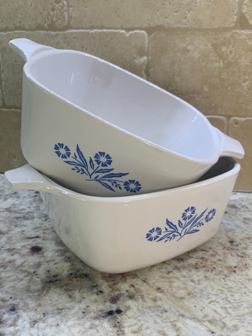 Vintage Corning Ware P-43-B Blue Cornflower Set of 2